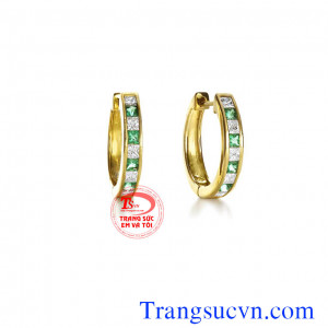 Cặp khuyên tai emeral rẻ