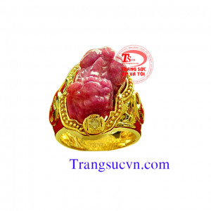 Nhẫn nam tỳ hưu vàng tây được thiết kế trên máy 3D