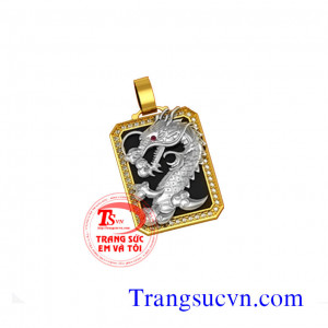 Mặt dây rồng trắng vàng 18k