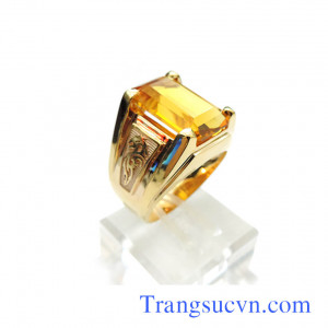Nhẫn nam thạch anh vàng
