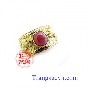 Nhẫn nam ruby rồng vàng