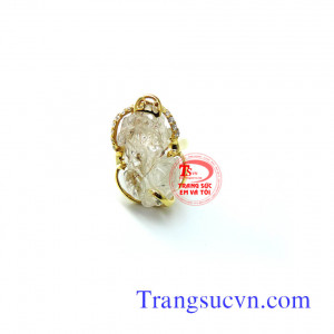 Nhẫn nữ tỳ hưu thạch anh tóc