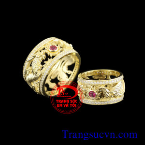 Với sản phẩm cặp Đôi nhẫn, cưới mệnh hỏa đẹp, được làm hình rồng phượng mang ý nghĩa và sang trọng cho mọi người được sử dụng được