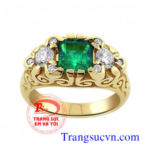 Nhẫn nữ gắn đá vàng tây