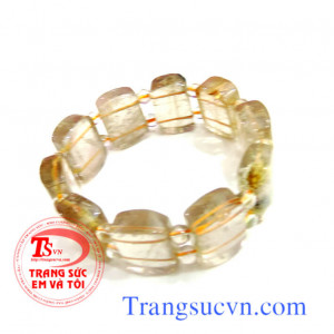 Vòng tay nam tính thạch anh tóc