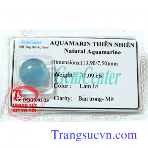 Aquamarine tự nhiên kiểm định