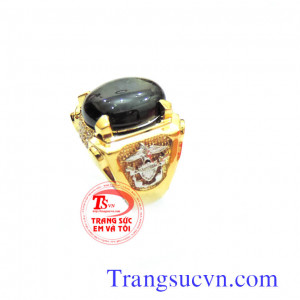 Nhẫn nam vàng đá saphir đẹp
