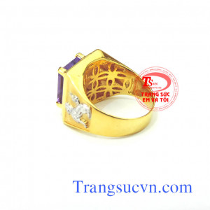 Nhẫn nam thạch anh tím