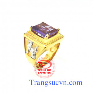 Nhẫn nam thạch anh tím