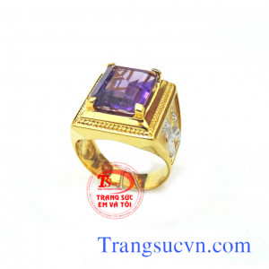Nhẫn nam thạch anh tím