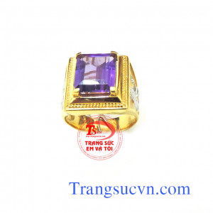 Nhẫn nam thạch anh tím