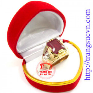 Nhẫn nam ruby thiên nhiên
