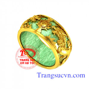 Nhẫn ngọc rồng phượng 18k