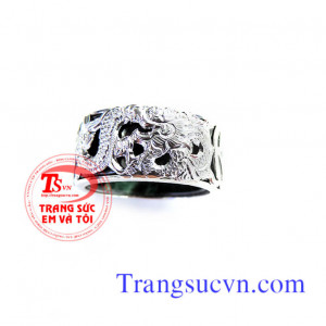 Nhẫn Cẩm thạch rồng vàng trắng