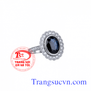 Bộ trang sức đá quý saphir thiên nhiên, hợp thời trang.