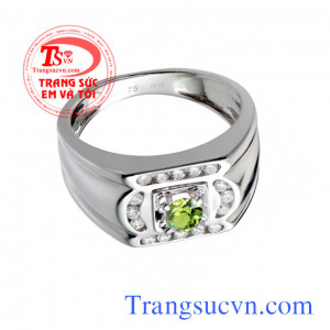 Nhẫn nam vàng trắng 18k