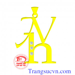 Mặt dây chữ NH vàng theo yêu cầu