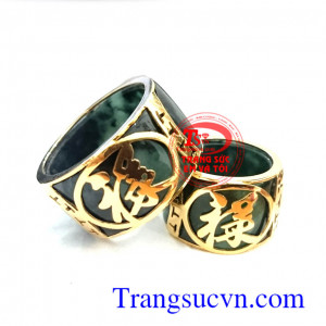Nhẫn dôi ngọc vàng 18k