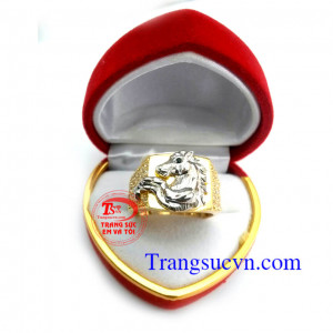Nhẫn nam tuổi ngựa giá rẻ,tượng trưng cho sự thăng tiến, may mắn chế tác trên máy 3D đẹp|Bảo hành 06 tháng/giao nhẫn tận nơi.Thu tiền tại nhà Vàng đảm bảo