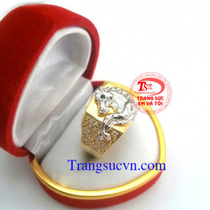 Nhẫn nam tuổi ngựa giá rẻ,tượng trưng cho sự thăng tiến, may mắn chế tác trên máy 3D đẹp|Bảo hành 06 tháng/giao nhẫn tận nơi.Thu tiền tại nhà Vàng đảm bảo