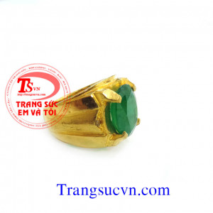 Nhẫn nam emerald vàng ta