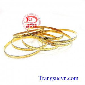 Vòng tuần vàng tây đẹp vàng danh cho nữ, Vòng vàng 7 chiếc,vòng tuần vangf10k giá tốt chế tác theo yêu cầu,vòng tuần vàng đẹp