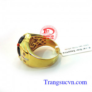 Nhẫn nam sapphire sao 5 cánh