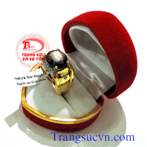 Nhẫn vàng 14k sapphire sao đẹp dàng cho nam hộ mệnh,nhẫn có bảo hành 1 năm,có giấy kiểm định đá và vàng,giao nhẫn toàn quốc đặt nhãn theo yêu cầu