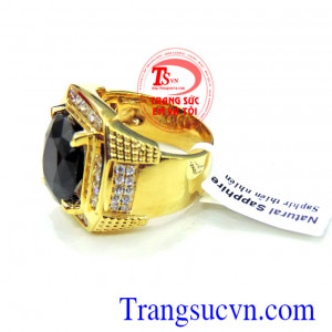 Nhẫn vàng nam sapphire đen thiên nhiên có kiểm định đá và vàng,bảo hành 1 năm,giao nhẫn toàn quốc,đặt nhẫn thiết kế 3D theo yêu cầu,nhẫn nam saphir