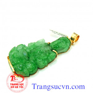  Mặt phật quan âm ngọc vàng 18k mặt ngọc màu xanh,có kiểm định đảm bảo chất lương,phật ngọc tốt,giao tận nơi và thanh toán