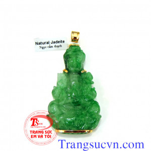  Mặt phật quan âm ngọc vàng 18k mặt ngọc màu xanh,có kiểm định đảm bảo chất lương,phật ngọc tốt,giao tận nơi và thanh toán