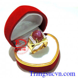 Nhẫn nam vàng tây ruby thiên nhiên,nhẫn được bảo hành 1 năm,Có giấy kiểm định đá ruby và Vàng,Thiết kế nhẫn nam theo yêu cầu,giao nhẫn toàn quôc