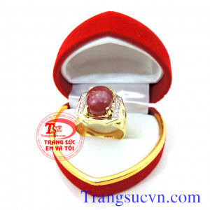 Nhẫn nam vàng tây ruby thiên nhiên,nhẫn được bảo hành 1 năm,Có giấy kiểm định đá ruby và Vàng,Thiết kế nhẫn nam theo yêu cầu,giao nhẫn toàn quôc