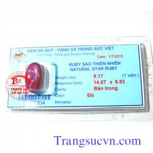 Ruby sao 6 cánh đẹp