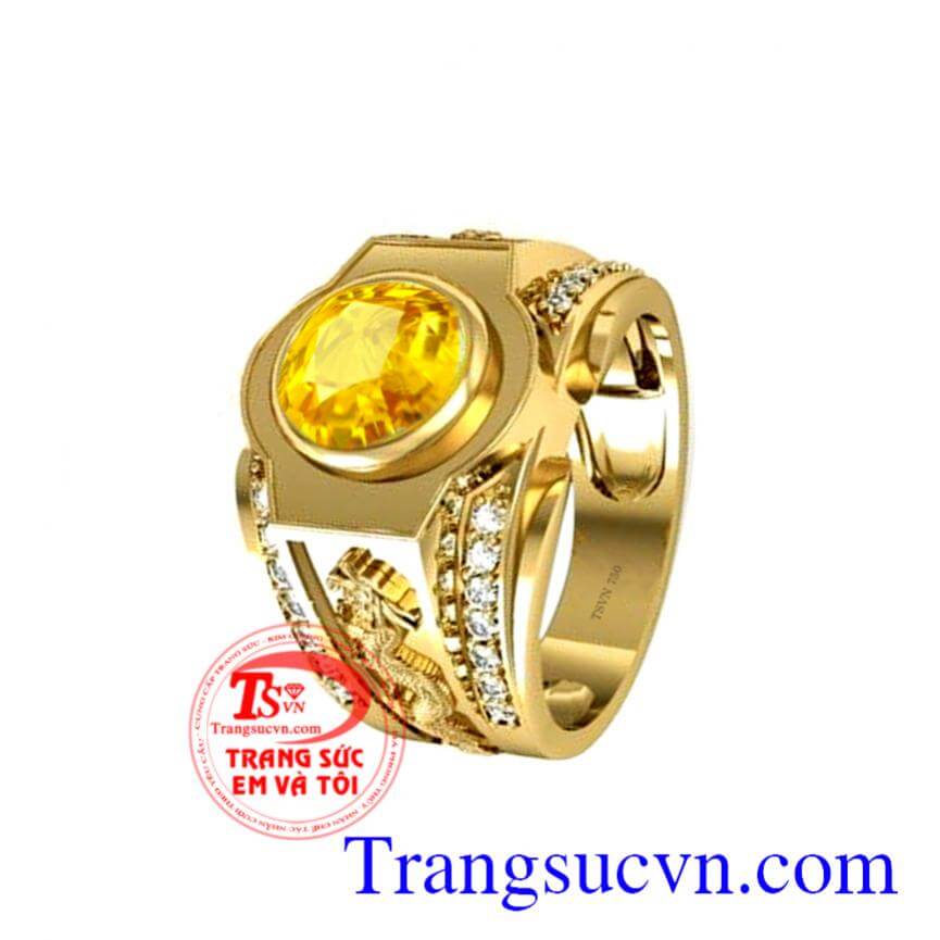 Nhẫn nam sapphire vàng rồng