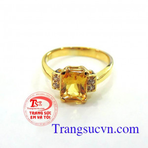 Nhẫn nữ thạch anh vàng(Citrine) Nhẫn thạch anh vàng 14k,Nhẫn nữ sang trọng,nhẫn nữ điệu màu vàng ánh kim hợp mệnh kim và thủy