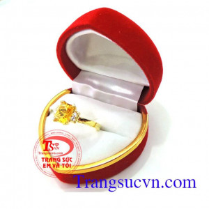 Nhẫn nữ thạch anh vàng(Citrine) Nhẫn thạch anh vàng 14k,Nhẫn nữ sang trọng,nhẫn nữ điệu màu vàng ánh kim hợp mệnh kim và thủy