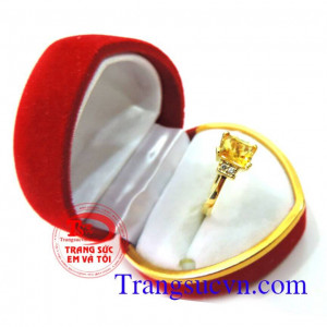 Nhẫn nữ thạch anh vàng(Citrine) Nhẫn thạch anh vàng 14k,Nhẫn nữ sang trọng,nhẫn nữ điệu màu vàng ánh kim hợp mệnh kim và thủy