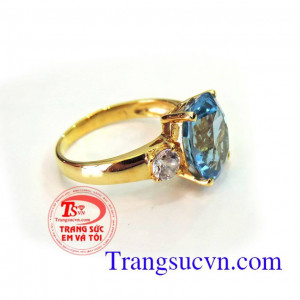 Nhẫn nữ topaz xanh nước biển