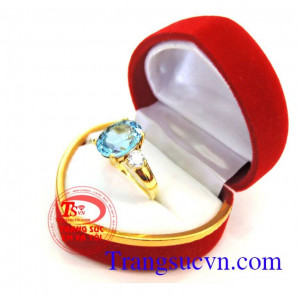 Nhẫn nữ topaz xanh nước biển