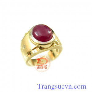 Nhẫn nam ruby và kim cương