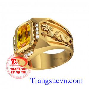 Nhẫn sapphire vàng mệnh kim
