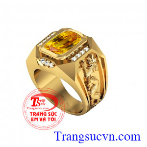 Nhẫn sapphire vàng mệnh kim
