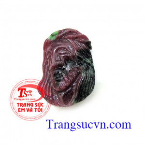 Hình Chúa Đội Mão gai mặt đá annyoli -ruby mặt được tạc hoàn toàn thủ công,mặt dây hình chúa giê su ki tô,bạn có thể bọc vàng theo yêu cầu