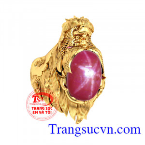 Nhẫn nam ruby sao