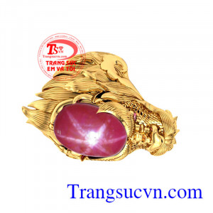 Nhẫn nam ruby sao