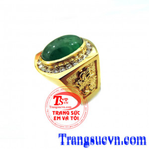 Nhẫn nam emerald và kim cương