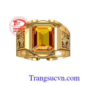 Nhẫn sapphire vàng chữ nhật