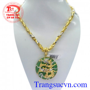 Bộ Dây chuyền vàng mặt rồng vàng  Bán Bộ Dây chuyền vàng mặt rồng vàng cho nam,dây chuyền to tròn vàng trắng vàng màu,mặt ngọc đồng xu cẩm thạch chạm rồng vàng sắc nét đẹp, Giao bộ vòng cổ vàng toàn quốc, bảo hành 6 tháng, thanh toán an toàn.