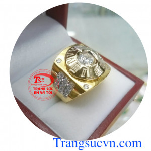 Nhẫn nam hợp đồng hồ vàng